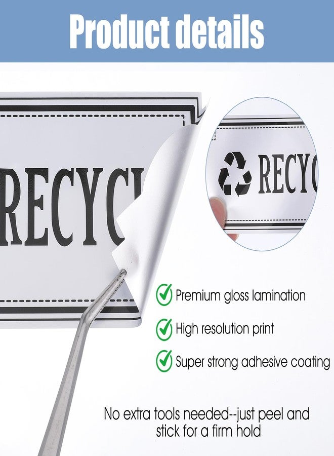 Macuezu 4 PCS Recycle and Trash Stickers, 4.72" X 2.2" Small Self-Adhesive Vinyl Recycling Bin Label Stickers for Indoor/Outdoor Trash Bins Home Kitchen Office Garbage Can - Image 3
