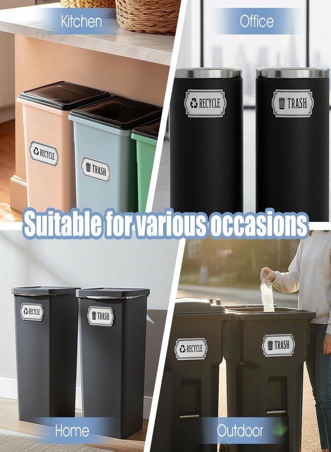 Macuezu 4 PCS Recycle and Trash Stickers, 4.72" X 2.2" Small Self-Adhesive Vinyl Recycling Bin Label Stickers for Indoor/Outdoor Trash Bins Home Kitchen Office Garbage Can - Image 5