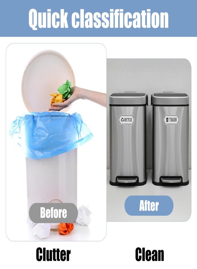 Macuezu 4 PCS Recycle and Trash Stickers, 4.72" X 2.2" Small Self-Adhesive Vinyl Recycling Bin Label Stickers for Indoor/Outdoor Trash Bins Home Kitchen Office Garbage Can - Image 4