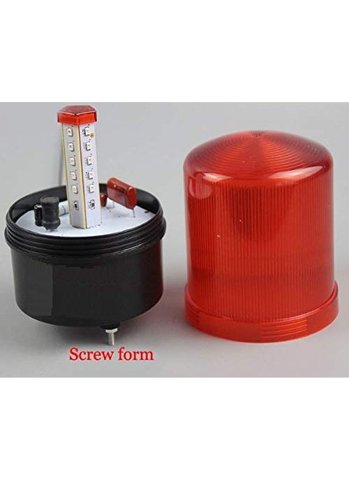POWER POWER ABS Revolving Industrial Tower Beacon Light AC 110V220V and DC 12V24V Buzzer Circular Siren LED Warning Light Red 87 x 15 cm LTE1101J  - Image 2