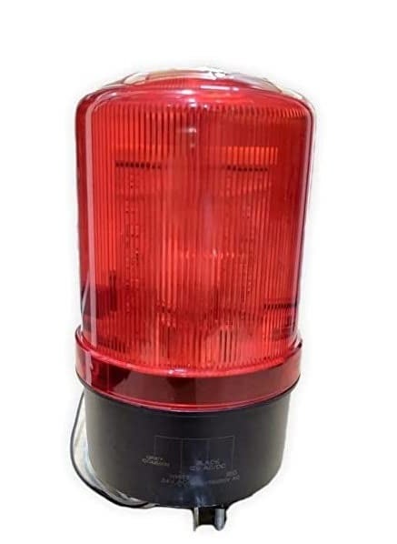 POWER POWER ABS Revolving Industrial Tower Beacon Light AC 110V220V and DC 12V24V Buzzer Circular Siren LED Warning Light Red 87 x 15 cm LTE1101J  - Image 1