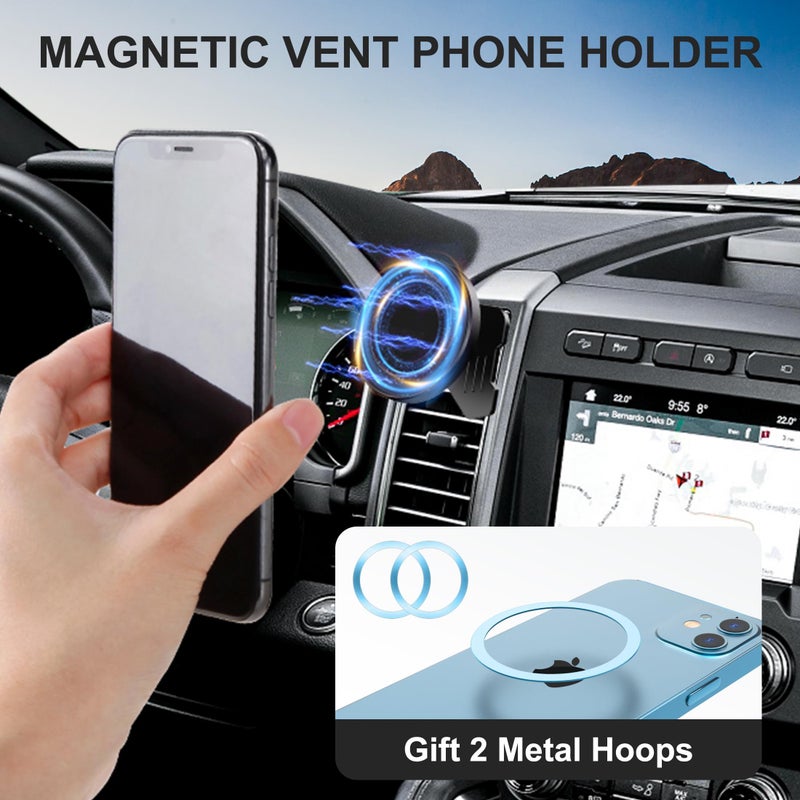 Surfcabin CNC Vent Phone Holder, Magnetic Car Air Vent Phone Holder Cradles Mount Compatible with F150 2015-2020 & Super Duty F250 F350 F450 2017-2021 Universal Bracket Stand for iPhone & Android - Image 3