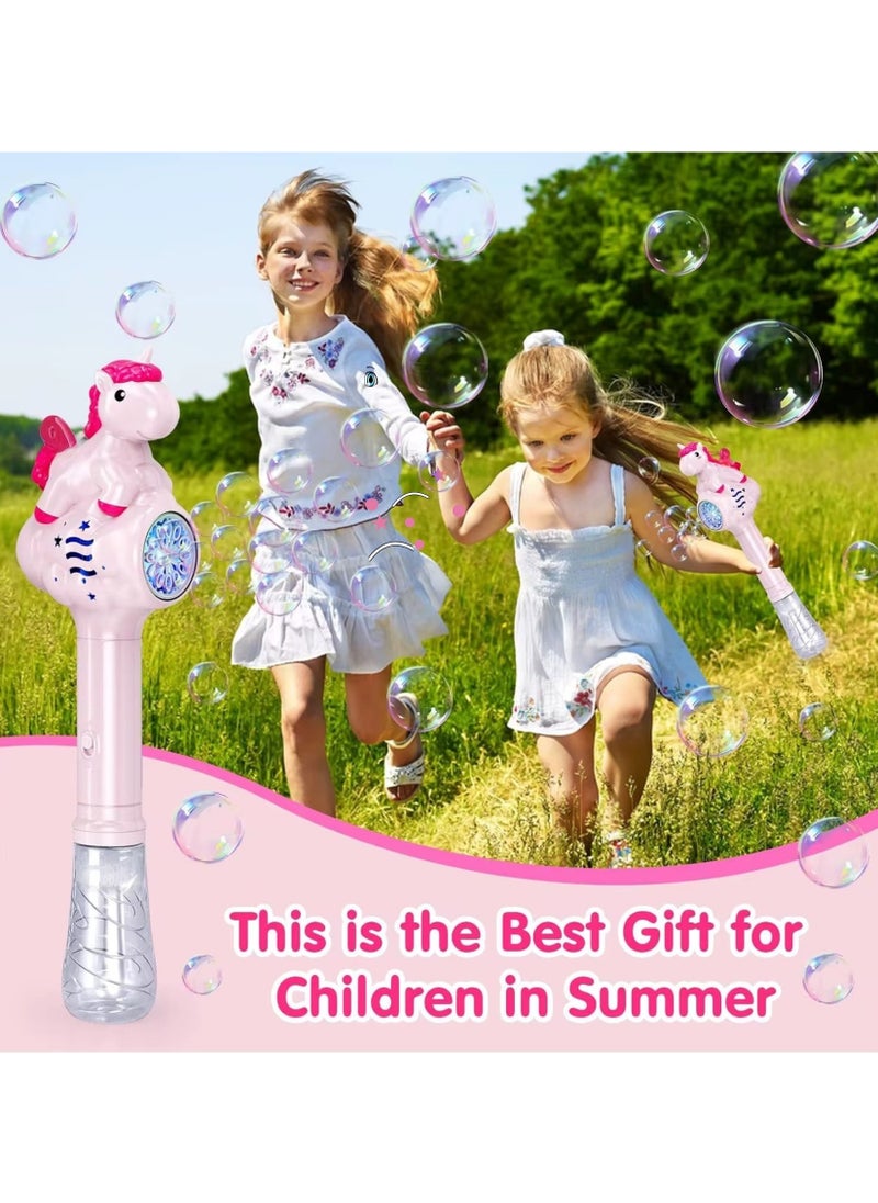 VIO Unicorn Bubble Machine Bubble Wand Light Up Bubble Blower Automatic Bubble Maker with 1 Bottle Solution For Kids Babies Toddlers Girls Children Indoor Outdoor Toys Gifts Birthday Party Favors  - Image 4