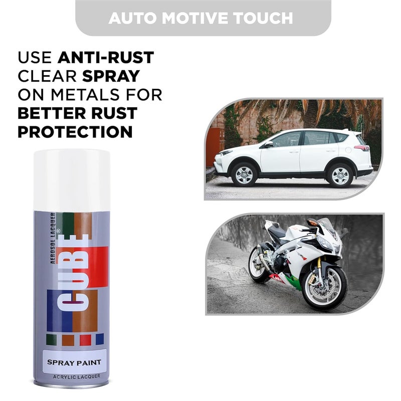 Cube White Spray Paint | 400 mL | for Metal, Plastic, Wood, Car & Bike | Fast Drying, Brilliant Finish, No CFCs, Interior & Exterior Use - Image 4