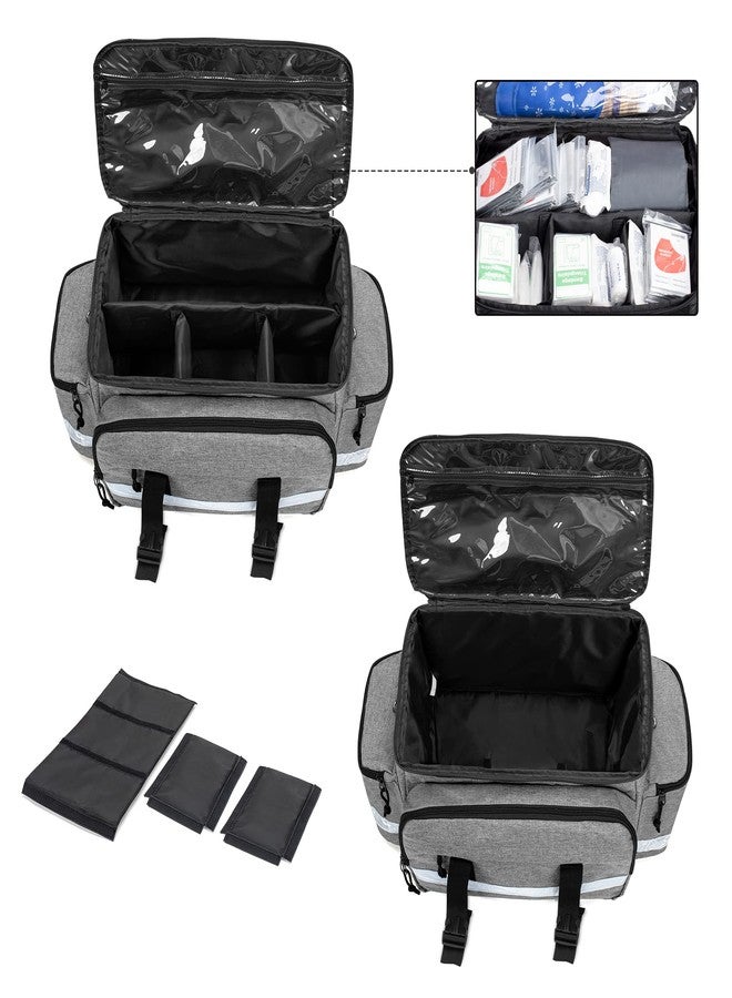 Damero حقيبة مستلزمات طبية داميرو، حقيبة طوارئ للاستجابة، حقيبة طبية مع فواصل قابلة للفصل وأحزمة علوية، مثالية لفرق الطوارئ، EMS، المسعفين، رمادي (حقيبة فقط) - Image 3