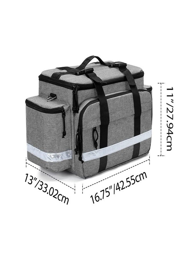 Damero حقيبة مستلزمات طبية داميرو، حقيبة طوارئ للاستجابة، حقيبة طبية مع فواصل قابلة للفصل وأحزمة علوية، مثالية لفرق الطوارئ، EMS، المسعفين، رمادي (حقيبة فقط) - Image 5