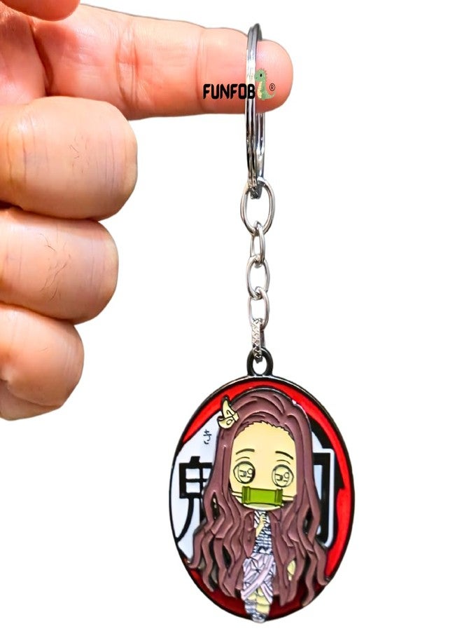 FUNFOB Anime Keychain Metal Spinner Key chain Collectible For Boys & Girls Gifting | Nezu-ko Spinner - Image 3