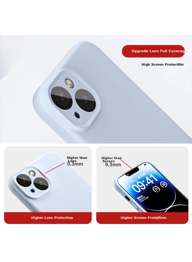 Shangsu Barbarian Era Apple 13 Phone Case Iphone 13 Protective Cover Premium Liquid Silicone Soft Shell Lens Full Cover Female Male Anti-fall Anti-fingerprint Solid Color Simple Shell Black - Image 4