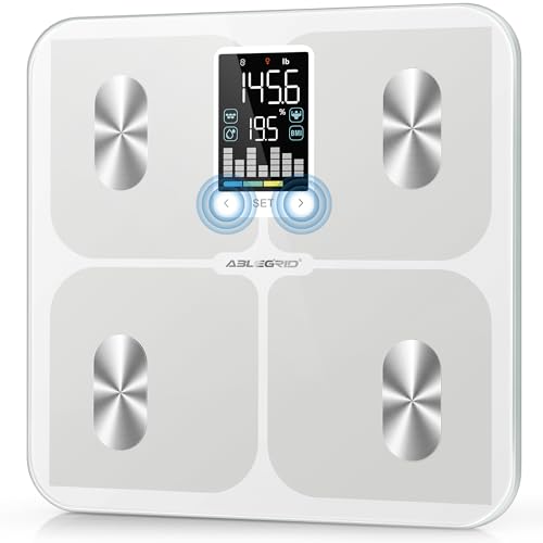 ABLEGRID Smart Bathroom Scale for Body Weight Digital Body Fat Scale with LED Column Trend DisplayBMIMuscle MassBody Type Accurate Home Weighing Scale for People with APPFree Mode400lb - Image 2