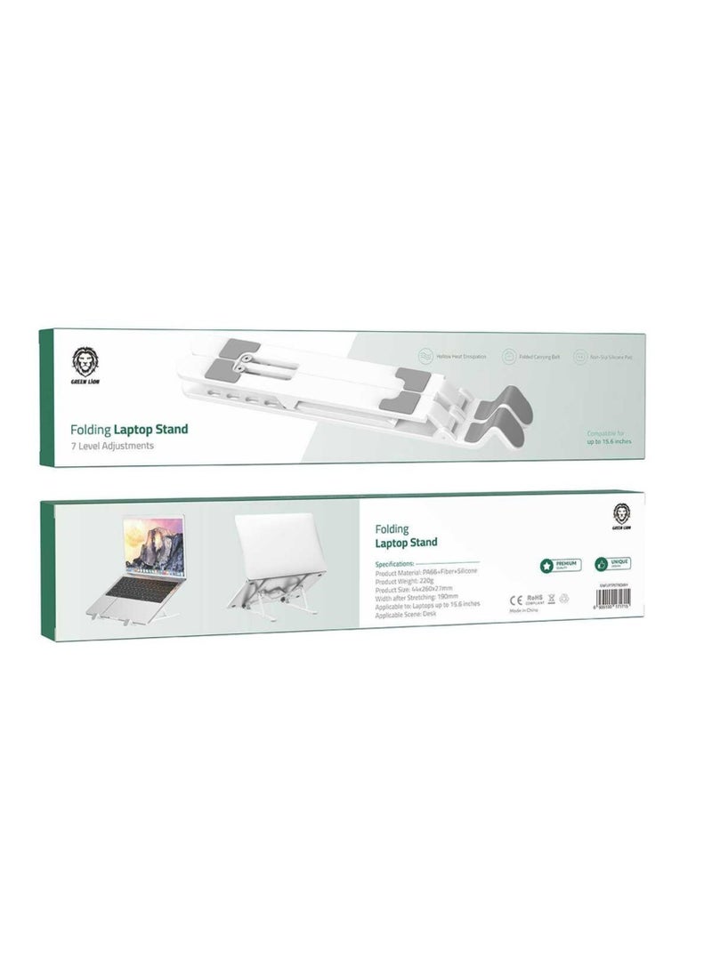 GREEN LION - Folding Laptop Stand (7 Level Adjustments)-White - Image 1