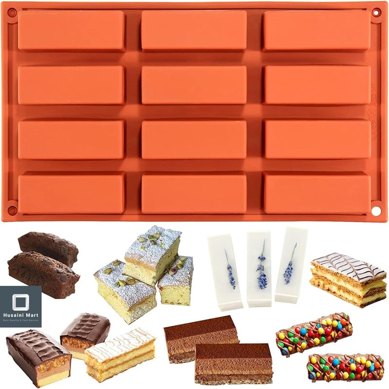 HUSAINI MART 12 Cavity Rectangular bar with 8 Cavity Cylinder bar Mould Combo DIY Baking Cake DecoratingPudding MuffinPastryCookiesBiscuit Cupcake - Image 3