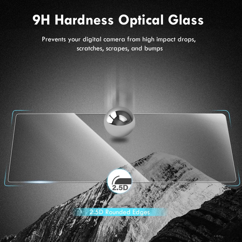 Rieibi (3 Packs) Screen Protector for Ricoh WG-80 WG-70 WG-60 WG-50 WG-40 WG-40W Digital Camera, 0.33mm 9H Hardness Tempered Glass Film for Ricoh WG80 Anti-Fingerprint Anti-Scratch Ultra-Clear, - Image 4