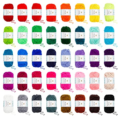 INSCRAFT 113 Piece Crochet Kit with Yarn Set– 1600 Yards Assorted Yarn for Knitting and Crochet, 73PCS Crochet Accessories Set Including Ergonomic Hooks, Knitting Needles & More Ideal Beginner Kit - Image 4