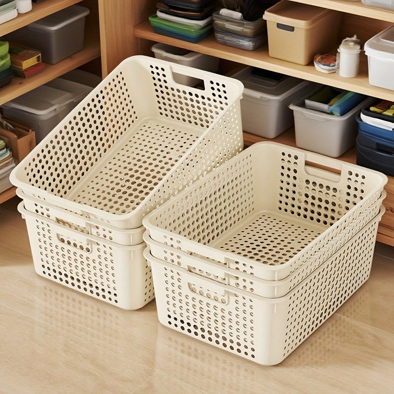 7pcs Storage Baskets, Plastic Storage Baskets, Home Storage And Organization Devices, Wardrobe Storage Baskets, Sink Cleaning Supplies Storage Baskets, Thickened Multi-Purpose Storage Baskets, Home Decoration, Shelf Baskets - Image 4