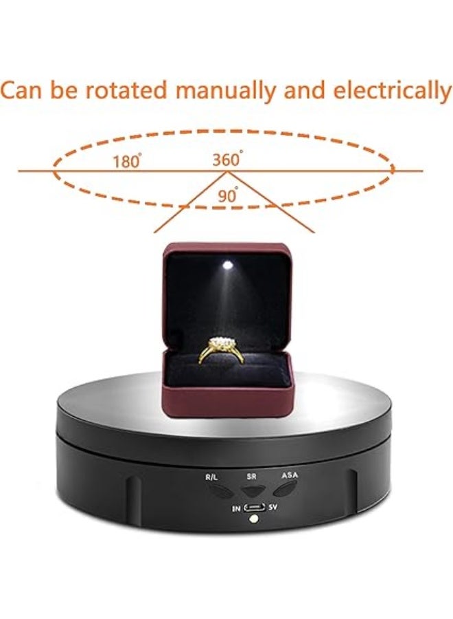 Electric Photography Rotating Stand, Professional 360 Degree Rotating Motor Display Table Stand for Automatic Live Video Streaming Platform for Product Display (Black) - Image 1