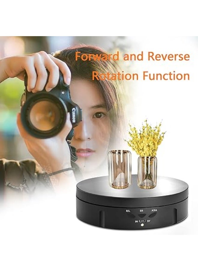 Electric Photography Rotating Stand, Professional 360 Degree Rotating Motor Display Table Stand for Automatic Live Video Streaming Platform for Product Display (Black) - Image 2