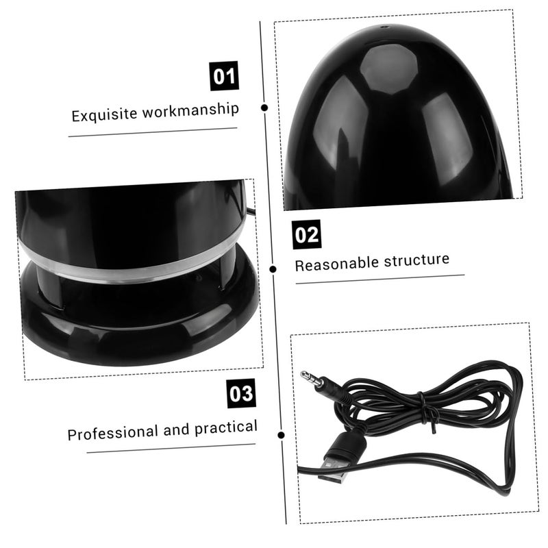 Portable Mini Speaker with USB Light Aux Input Anti Interference Multimedia Bass System Black Blue - Image 4