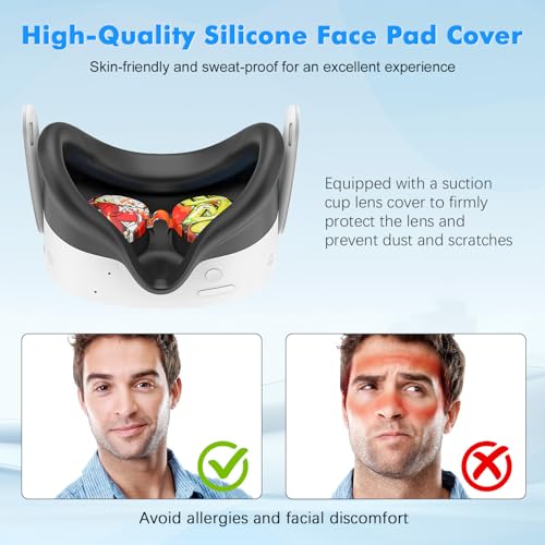 Rechale Silicone Set Compatible with Oculus/Meta Quest 3S - VR Accessories Protective Cover Includes Controller Grip, Face Cover, Shell (Street Graffiti) - Image 4