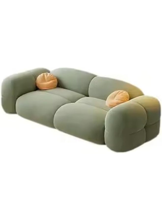 Poppins HOME Popular Sofa Set Furniture Living Room Sofa Modern Luxury Soft Velvet White Design Couch Cloud Elegant Fabric Sofa for Home (Green, 2 Seater) - Image 1