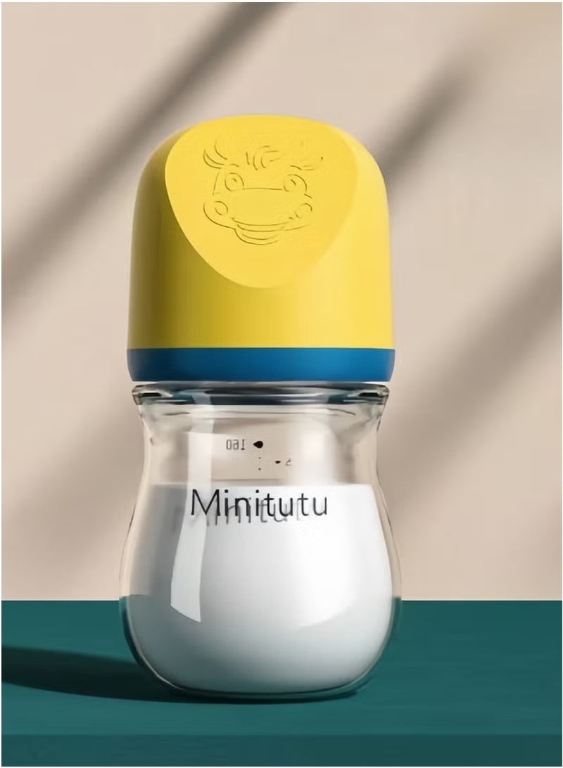 Minitutu Anti-Colic Baby Feeding Bottle with Ultra-Soft Nipple, Easy-to-Clean Wide-Neck Glass, 160ml - Image 2