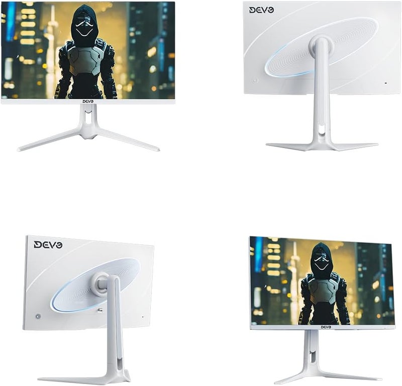 شاشة ألعاب Devo 27 بوصة QHD | DQI27180W | IPS سريع | 2560×1440 | 180 هرتز | 0.5 مللي ثانية | HDR | FreeSync | DisplayPort و HDMI | VESA | أبيض - Image 2