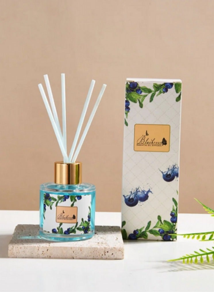 بلاكويستن ناشرات هواء من القصب برائحة الفواكه الغامضة، معطر جو عطري يدوم طويلًا للمنزل والمكتب وغرفة المعيشة وغرفة النوم والحمام، مزيل للروائح (برائحة شجيرة التوت البري)  - Image 1