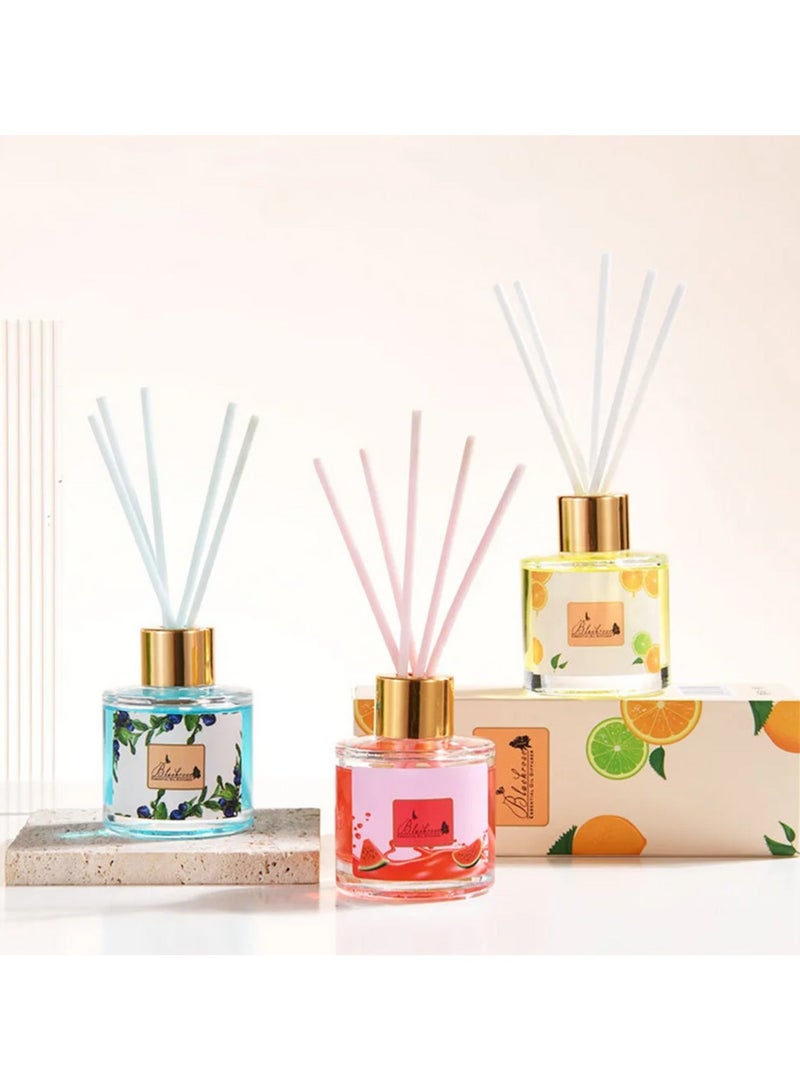 بلاكويستن ناشرات هواء من القصب برائحة الفواكه الغامضة، معطر جو عطري يدوم طويلًا للمنزل والمكتب وغرفة المعيشة وغرفة النوم والحمام، مزيل للروائح (برائحة شجيرة التوت البري)  - Image 2