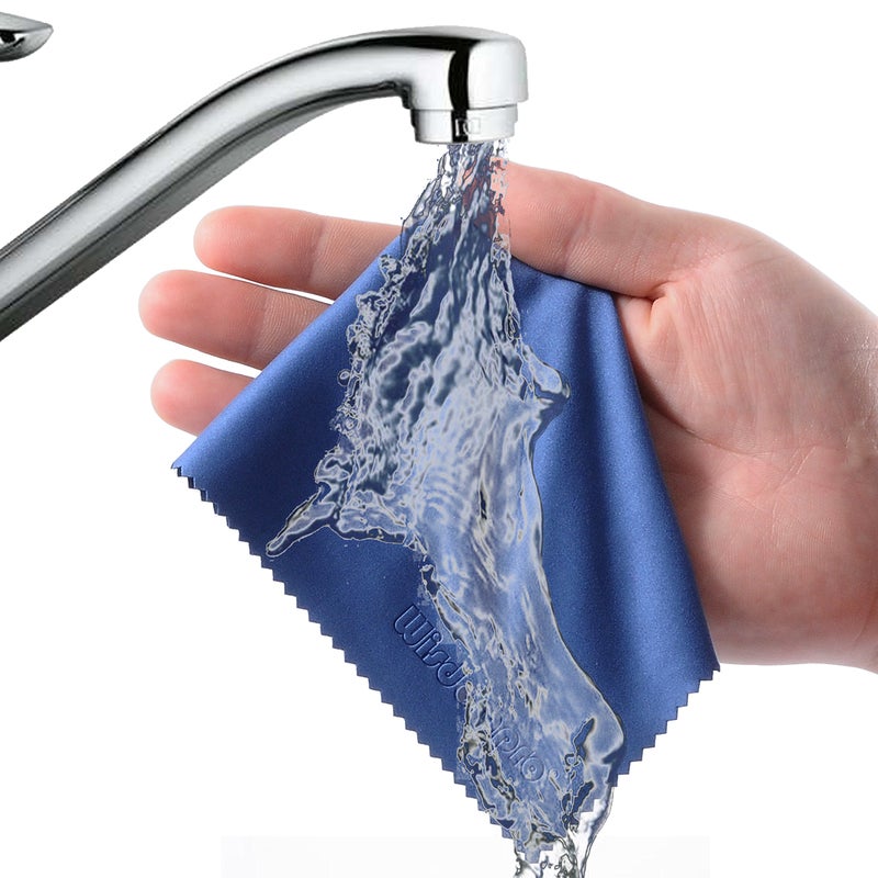 Wisdompro 8-Pack 6x7 Inches Microfiber Cleaning Cloth for Camera Lens, Glasses, Phone, iPhone, iPad, Tablet, Laptop, LCD TV, Computer Screen, Monitor and Other Electronics Device - Blue - Image 5