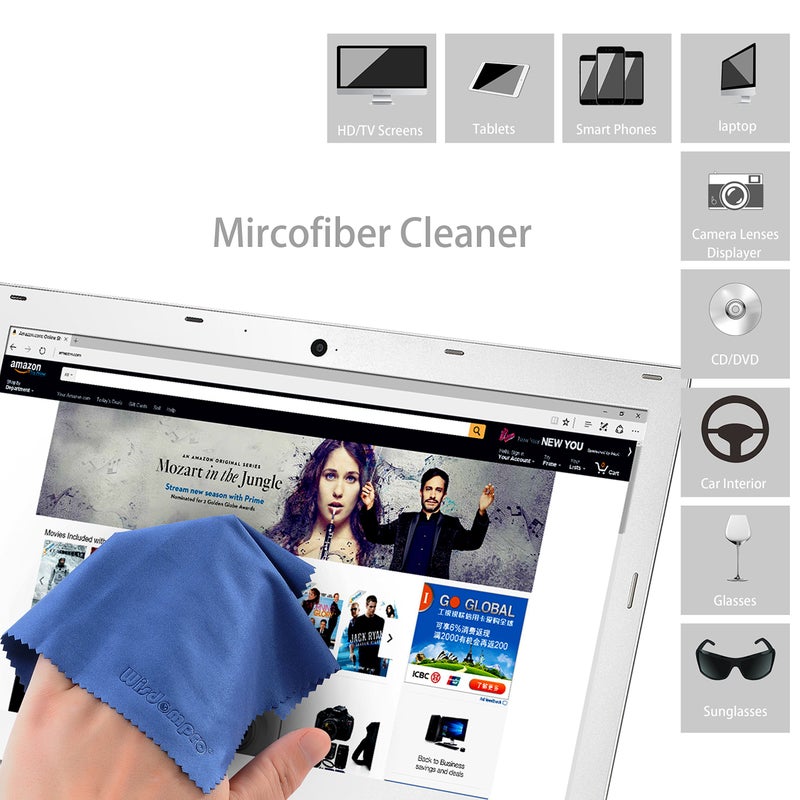 Wisdompro 8-Pack 6x7 Inches Microfiber Cleaning Cloth for Camera Lens, Glasses, Phone, iPhone, iPad, Tablet, Laptop, LCD TV, Computer Screen, Monitor and Other Electronics Device - Blue - Image 4