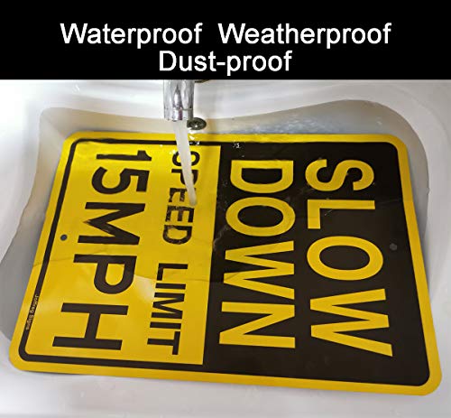 Joffreg Slow Down Speed Limit 15 MPH Sign,17 x12 Inches,Reflective Aluminum (2 Pack) - Image 5