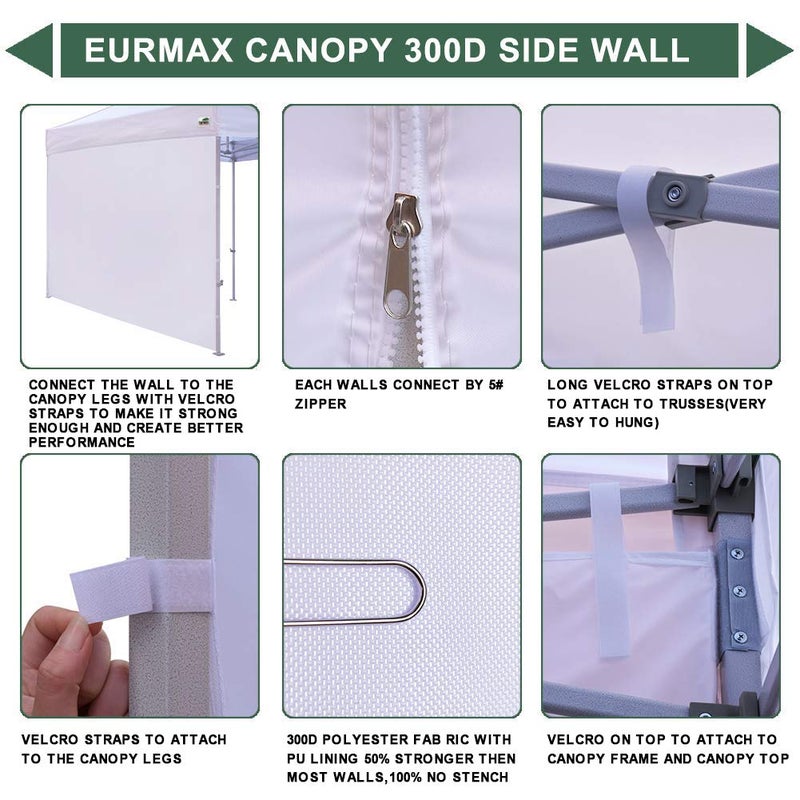 يوروماكس الولايات المتحدة الأمريكية الفورية المظلة SunWall التخييم خيمة قماش القنب المأوى 8x8 المظلة الجدار الجانبي المظلة خيمة الجدران الجانبية لخيمة المظلة المنبثقة 1 حزمة جدار جانبي فقط (الأزرق) - Image 3