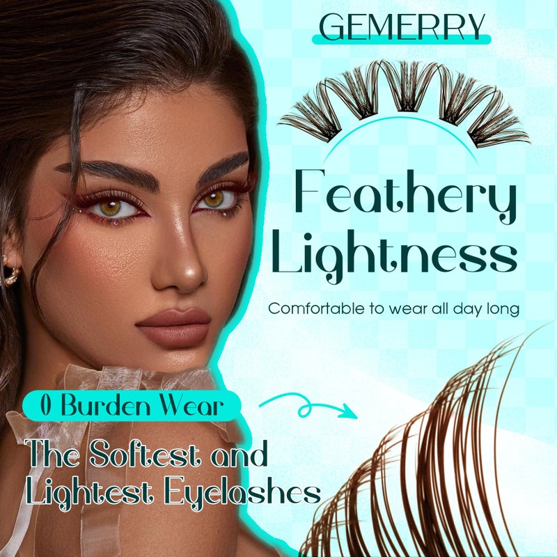 GEMERRY Brown Lash Clusters 280PCS Eyelash Clusters Natural Looking Individual Lash Extenison Fluffy Cluster Lashes DIY Lashes at Home by GEMERRYï¼ˆ80P-10-18mm-Brown) - Image 2