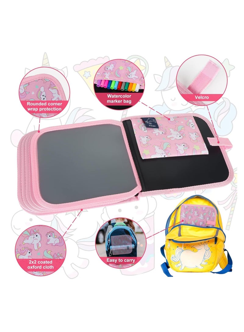 FengSVMA Erasable Doodle Set for Kids - Magic Drawing Book With 12 Watercolor Pens, 14 Pages - Reusable Road Trip Car Game Writing Painting Set for Boys and Girls - Image 3