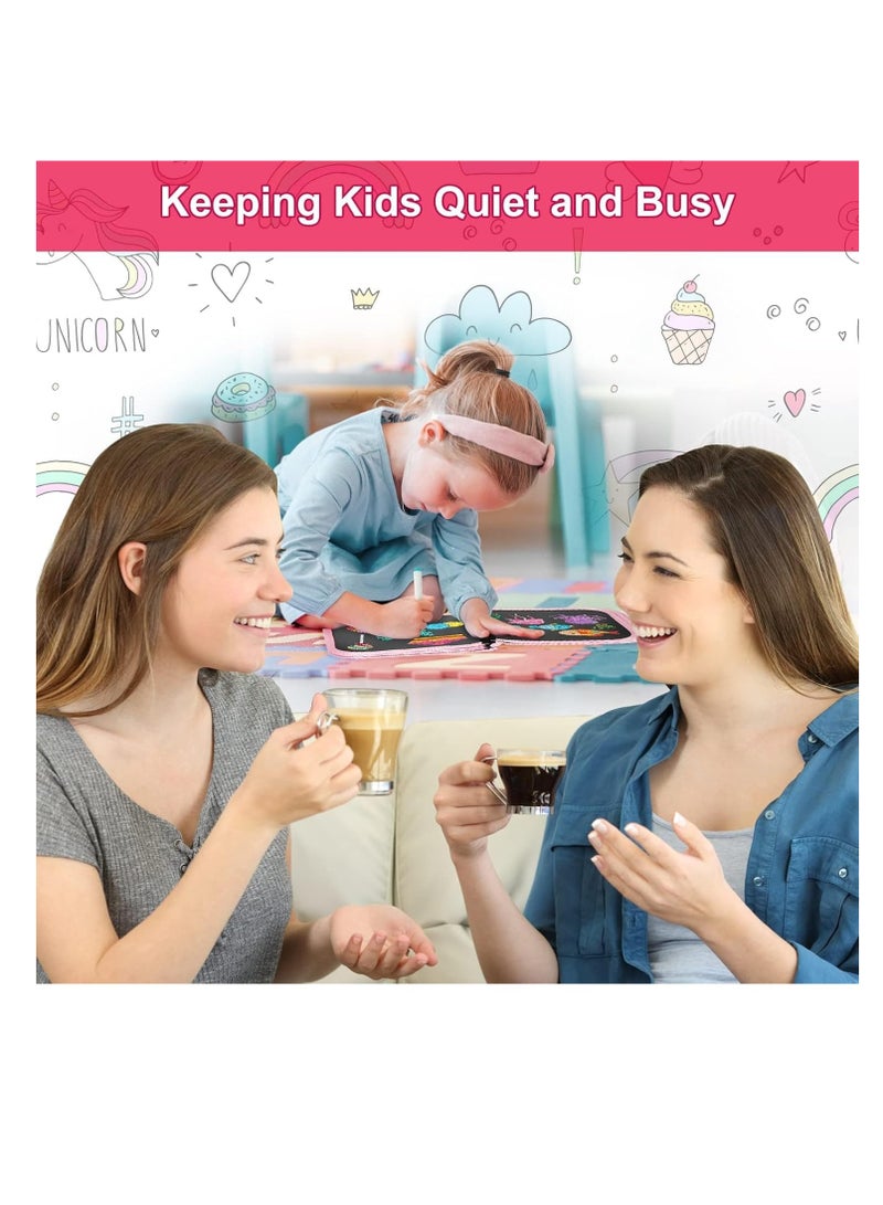 FengSVMA Erasable Doodle Set for Kids - Magic Drawing Book With 12 Watercolor Pens, 14 Pages - Reusable Road Trip Car Game Writing Painting Set for Boys and Girls - Image 2