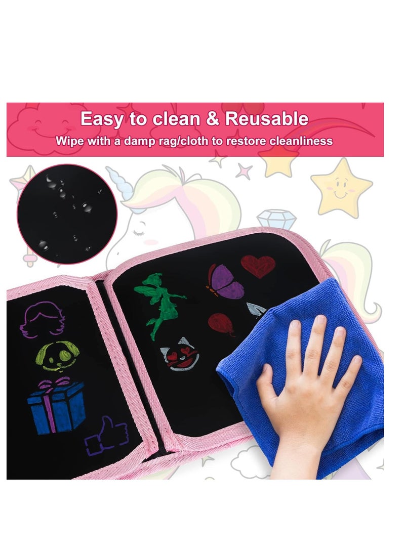 FengSVMA Erasable Doodle Set for Kids - Magic Drawing Book With 12 Watercolor Pens, 14 Pages - Reusable Road Trip Car Game Writing Painting Set for Boys and Girls - Image 5