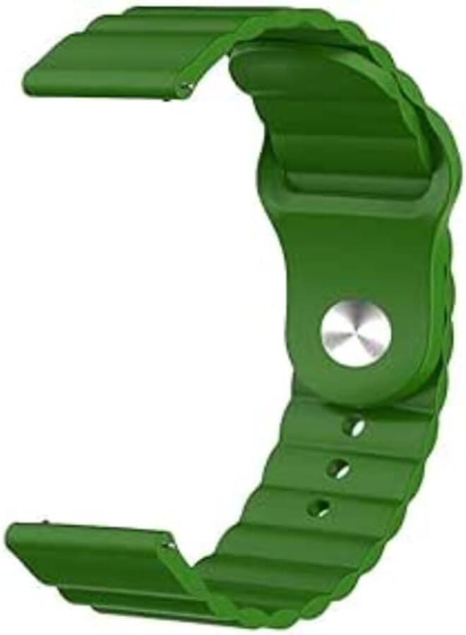 22mm Waves Silicone Sport Watch Band for Galaxy Watch 46, Gear S3 Frontier, Huawei GT1 & GT2, S3, Honor Magic 2 Green