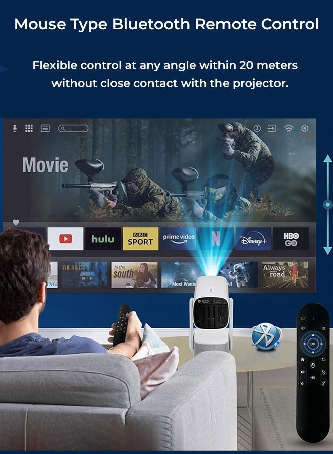Eworld Rechargeable 5000 Lumens HD Smart Mini Projector with 4K Support, 150-Inch Screen Display, 230° Rotating Projection, Portable Home Cinema for Movies, Gaming, Video Presentations and Mobile Phone Mirroring - Image 3