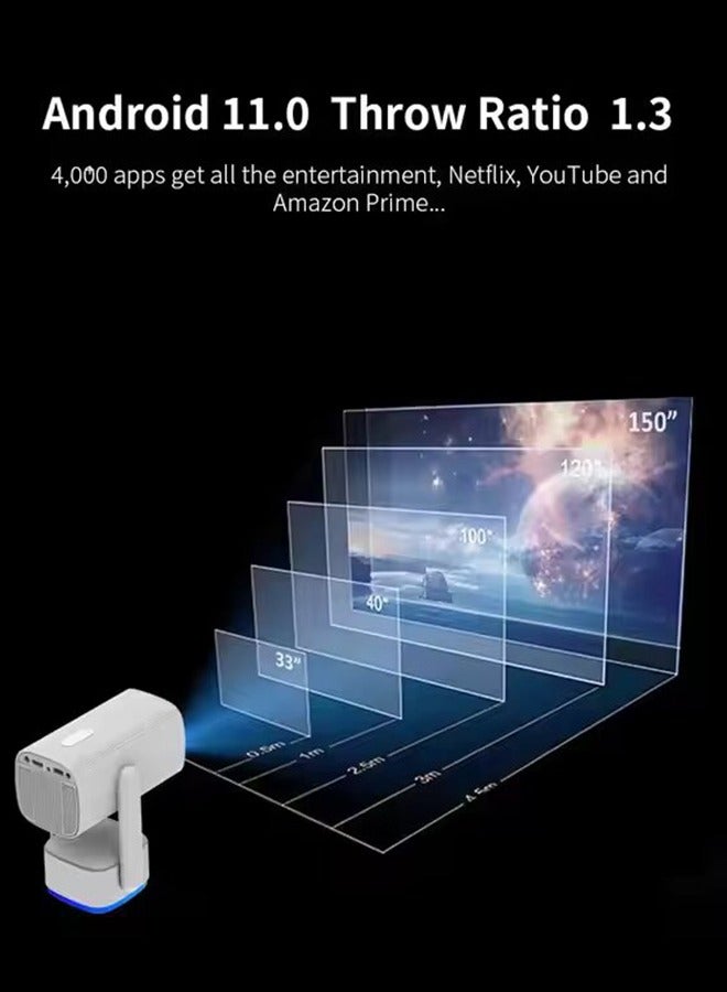 Eworld Rechargeable 5000 Lumens HD Smart Mini Projector with 4K Support, 150-Inch Screen Display, 230° Rotating Projection, Portable Home Cinema for Movies, Gaming, Video Presentations and Mobile Phone Mirroring - Image 5