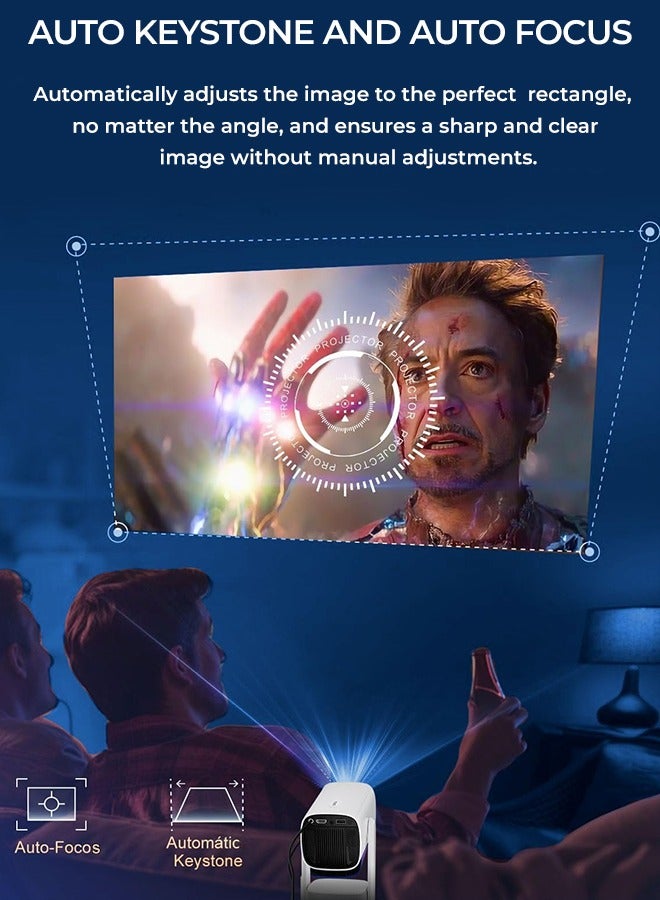 Eworld Rechargeable 5000 Lumens HD Smart Mini Projector with 4K Support, 150-Inch Screen Display, 230° Rotating Projection, Portable Home Cinema for Movies, Gaming, Video Presentations and Mobile Phone Mirroring - Image 2
