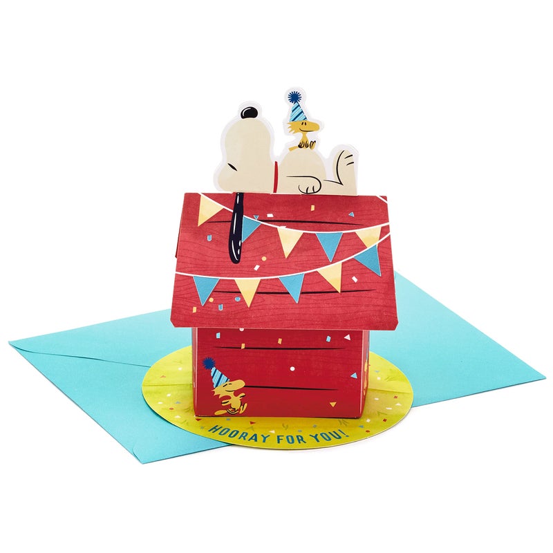 Hallmark Paper Wonder Peanuts Pop Up Birthday Card (Snoopy Dog House) - Image 1
