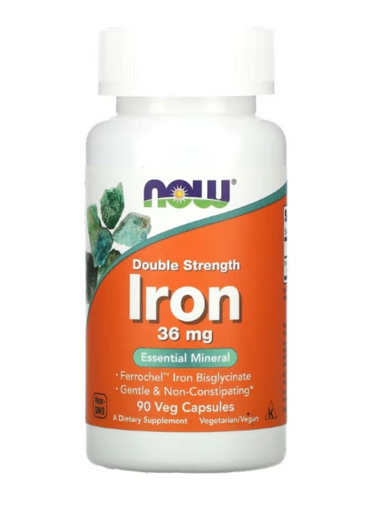 now Iron, Double Strength, 36 mg, 90 Veg Capsules