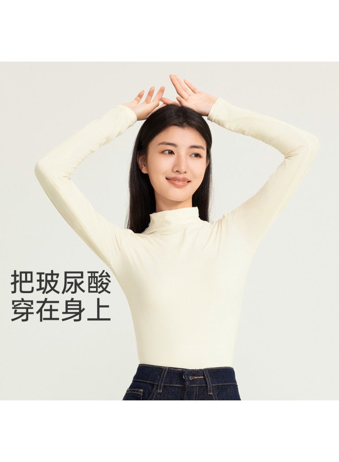 VVC قميص حراري طويل الأكمام بتصميم ضيق للنساء بياقة مدورة لفصل الخريف والشتاء، ملابس داخلية قابلة للتنفس بحمض الهيالورونيك - Image 3