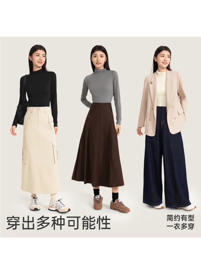 VVC قميص حراري طويل الأكمام بتصميم ضيق للنساء بياقة مدورة لفصل الخريف والشتاء، ملابس داخلية قابلة للتنفس بحمض الهيالورونيك - Image 5