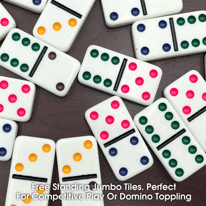 CHH 2322 Double 6 Jumbo Dominoes with Color Dot, 8.25-inch Length - Image 5