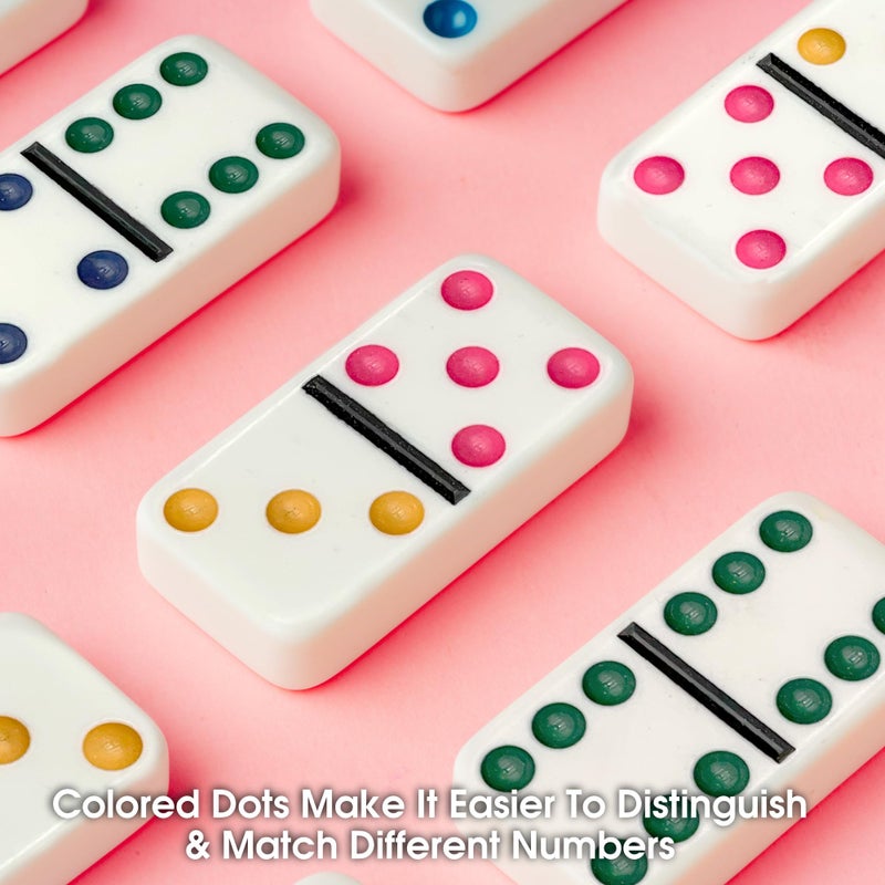 CHH 2322 Double 6 Jumbo Dominoes with Color Dot, 8.25-inch Length - Image 4