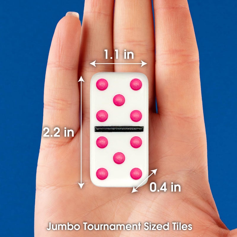 CHH 2322 Double 6 Jumbo Dominoes with Color Dot, 8.25-inch Length - Image 3