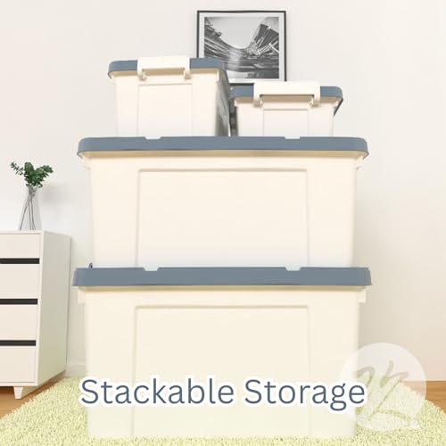 HoopVool® Multipurpose Storage Box with Lid and Handles for Clothes, Toys, Household Items, Kitchen, and Stationery (Pack of 3, Small - 42 X 30 X 17 CM) - Image 5