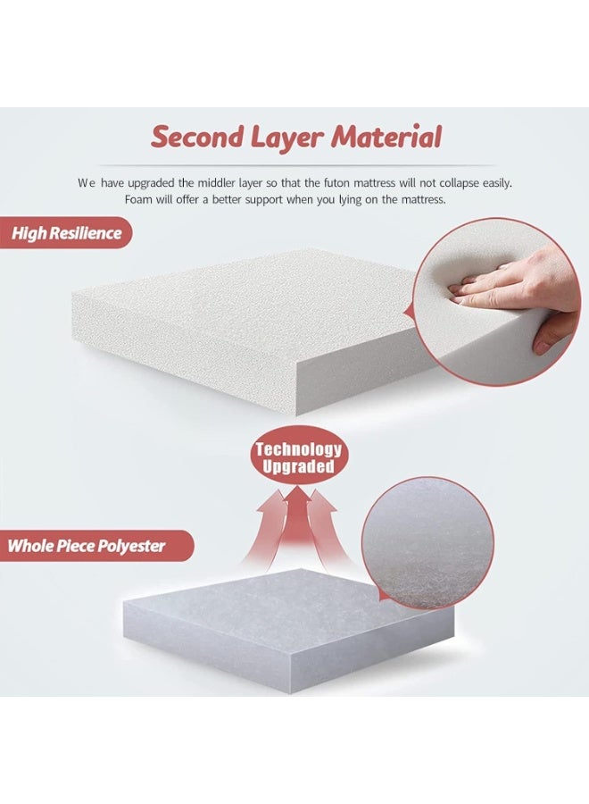 MAXYOYO Bohemian Futon Floor Mattress Boho Floral Style Japanese Futon Mattress Tatami Floor Mat Foldable Bed Portable Camping Mattress Sleeping Pad Floor Lounger Couch Bed, Queen (152x200cm) - Image 2