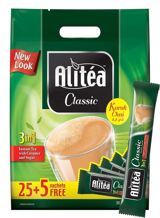 Alitea Classic Karak Chai | 3 in 1 instant Tea Premix, From Malaysia (20g x 30 Sachets) 600g - Image 1