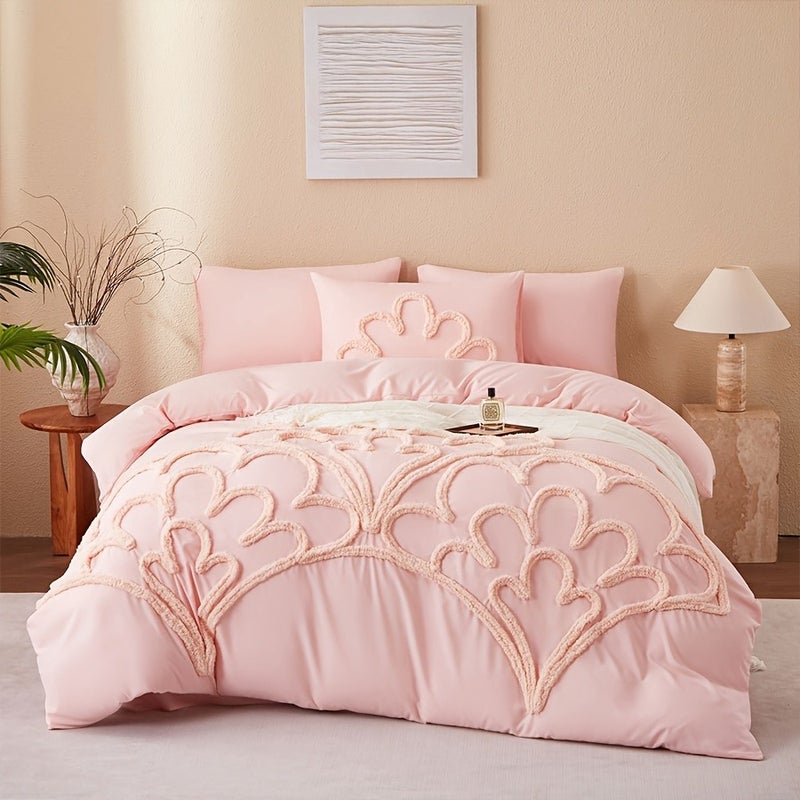 2pcs/3pcs Tufted Nordic Bohemian Style Bedding, Modern Minimalist Soft and Comfortable Bedding, Duvet Cover Set with Zipper (Includes 1 Duvet Cover and 1 Pillowcase/2 Pillowcases). Available in Multiple Colors and Sizes, a Suitable Gift for Family - Image 1